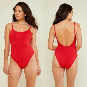 Andie Red Scoop-Back One-Piece Swimsuit